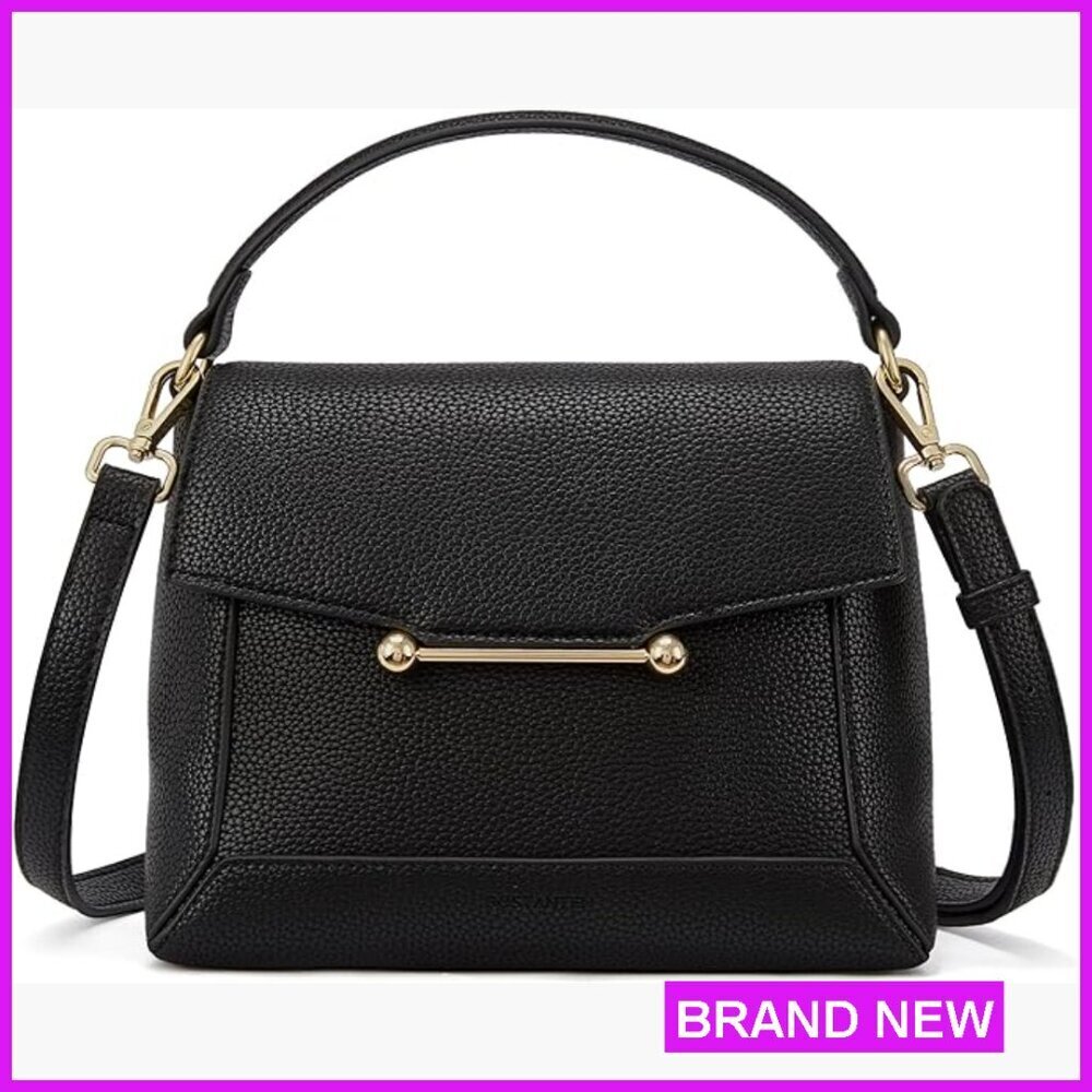 Vegan Leather Crossbody Bag Small Purse Top Handle Adjustable Strap Chic